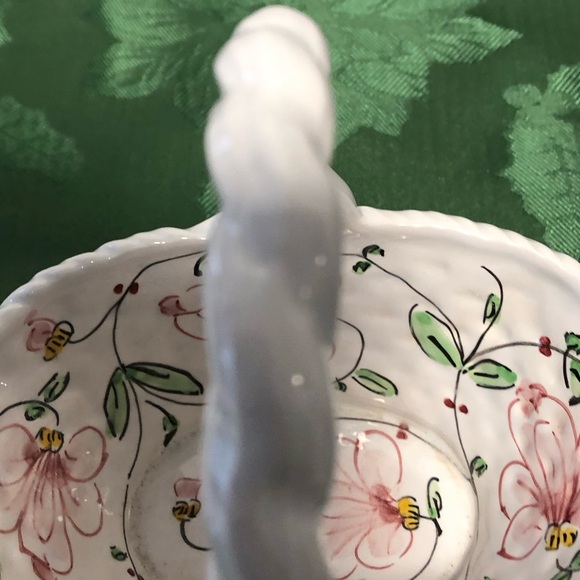 Vintage Anfora Agueda lattice weaved basket. Hand painted. Numbered. Exc Cond - Picture 8 of 8